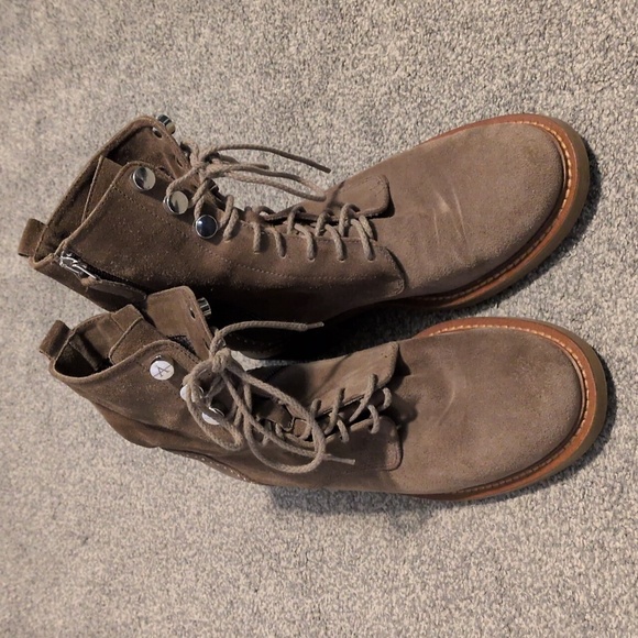 Aquatalia Beige Combat Boots Size 8 - Picture 2 of 7